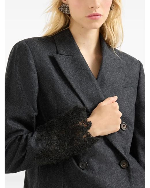 Blazer con doble botonadura Brunello Cucinelli de color Black