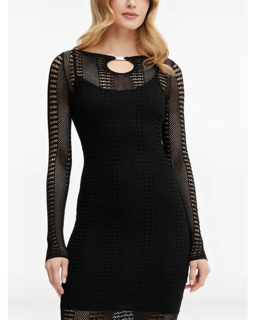 Robe Courte À Manches Longues Et Ouverture Goutte D'Eau Marciano en coloris Black