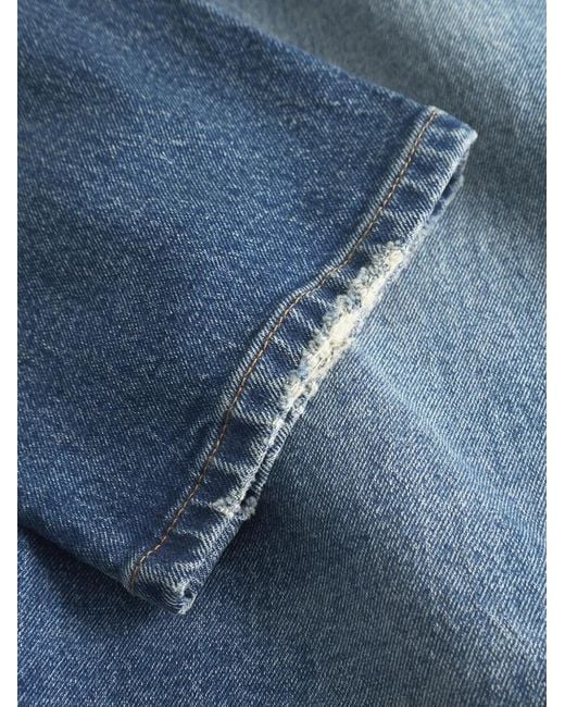 Gabba Blue Distressed Denim Jeans for men