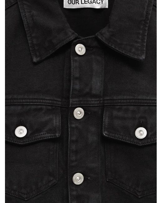 Our Legacy Black Point-Collar Jacket for men
