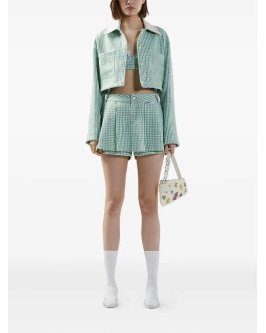 Gcds Blue Checked Shorts