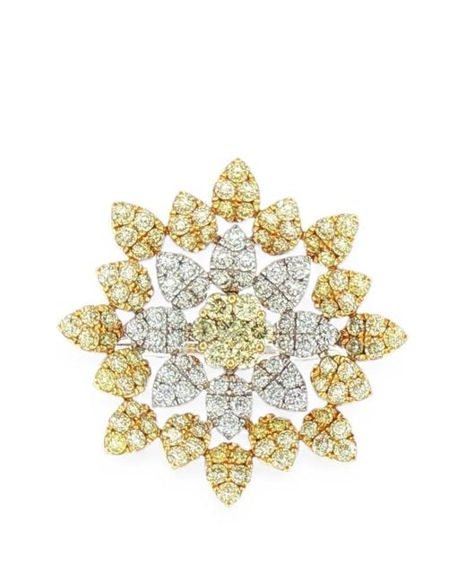 HYT Jewelry Metallic Flower Diamond Ring