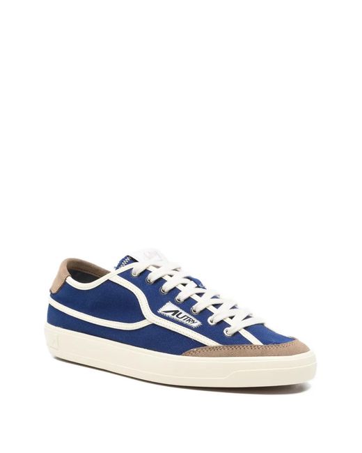 Autry Blue Windscape Logo-Patch Sneakers for men