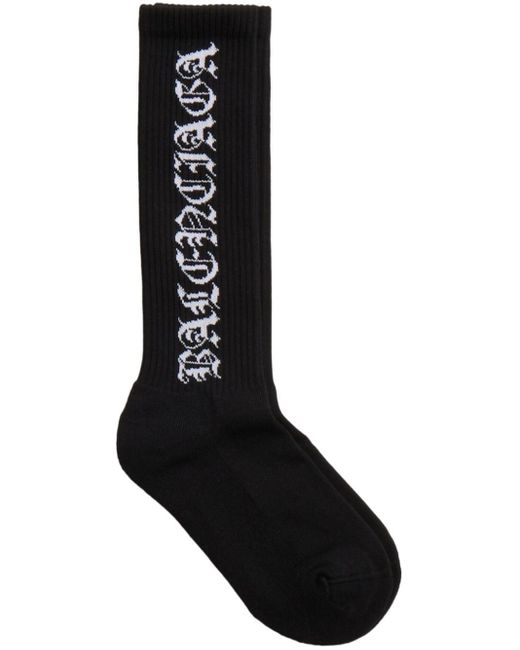 Balenciaga Black Gothic Logo Cotton-blend Socks for men