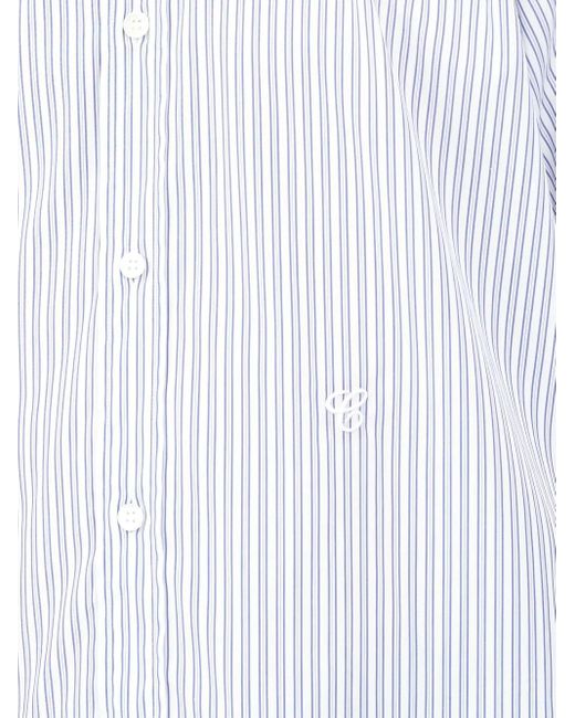 Maison Margiela White And Blue C-embroidery Shirt for men