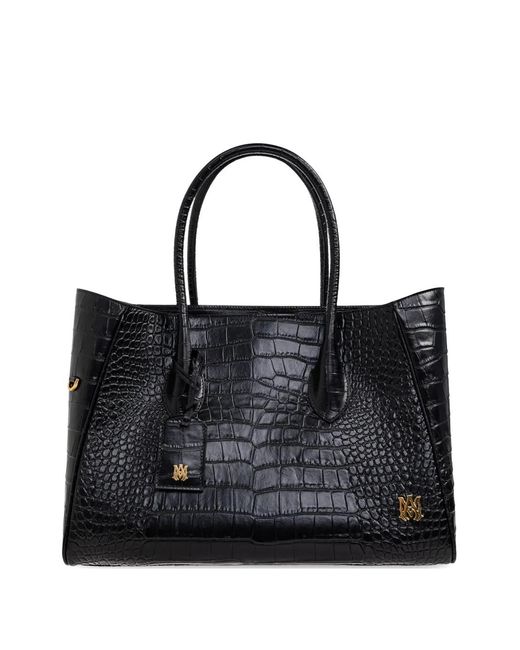 Amiri Black Crocodile-Effect Tote Bag