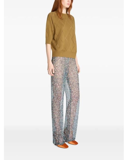 Dries Van Noten Blue Elasticated Silk Pants