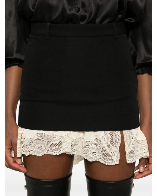 Balenciaga Black Lace-Detail Mini Skirt