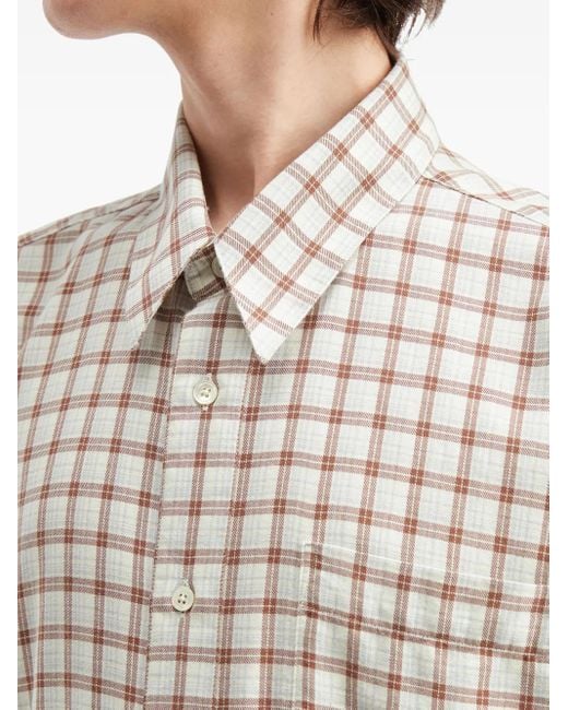 sunflower White Check-Print Pocket Shirt for men