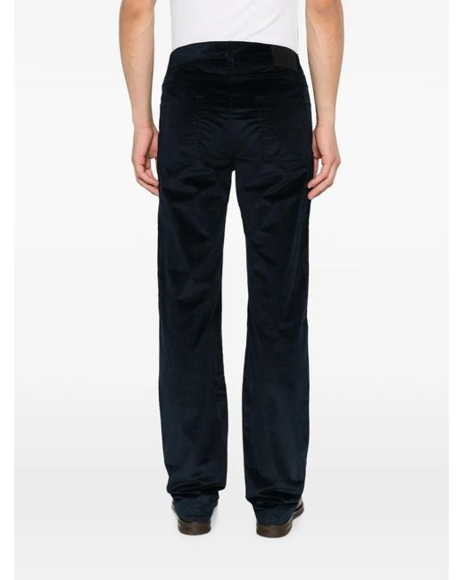 Etro Black Corduroy Straight-Leg Trousers for men