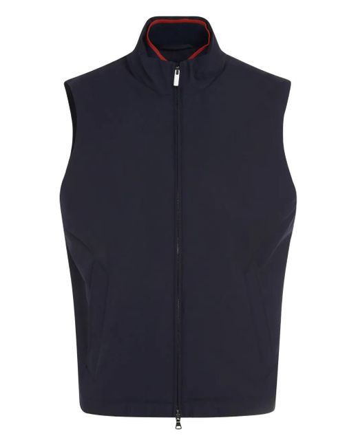 Paul & Shark Gilet Met Hoge Kraag in het Blue voor heren