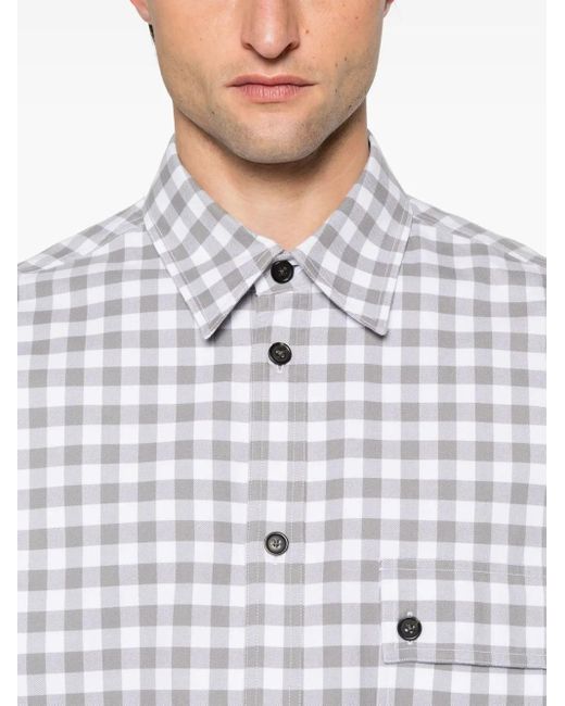 Thom Browne White Gingham-Pattern Shirt for men