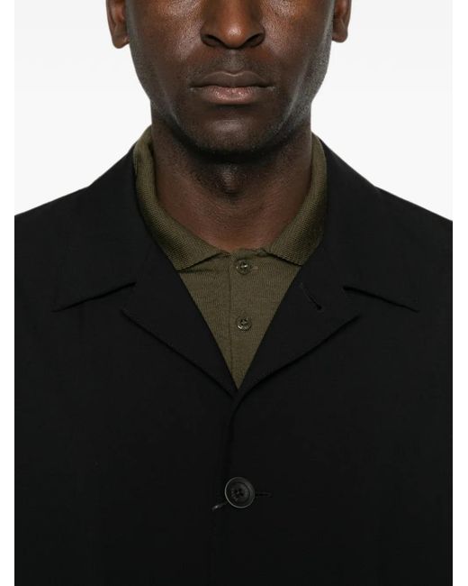 Herno Black Button-Fastening Patch-Pocket Overshirt for men