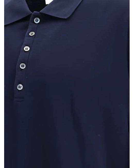 Thom Browne Blue Bar Long-Sleeve Polo Shirt for men