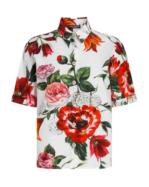 Camisa de algodón Dolce & Gabbana de color Red