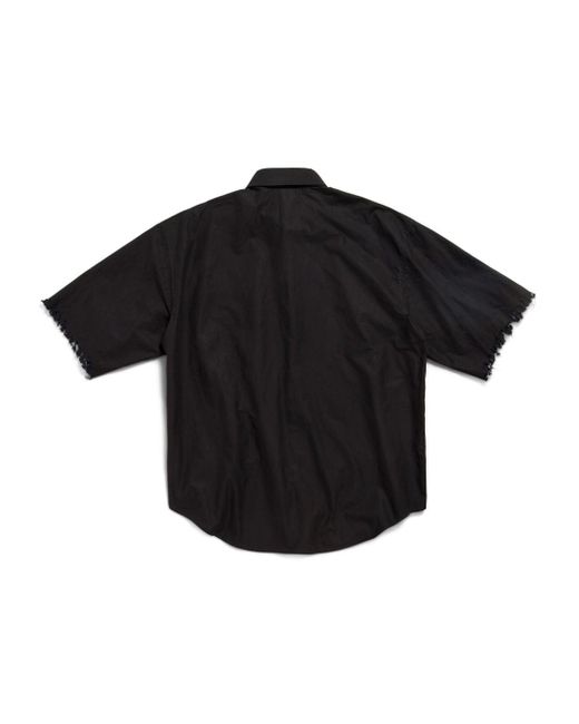 Balenciaga Black Distressed Cotton Shirt