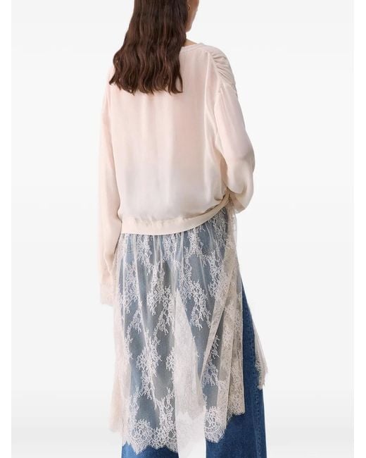 Liu Jo White Long-Shirt With Lace Details