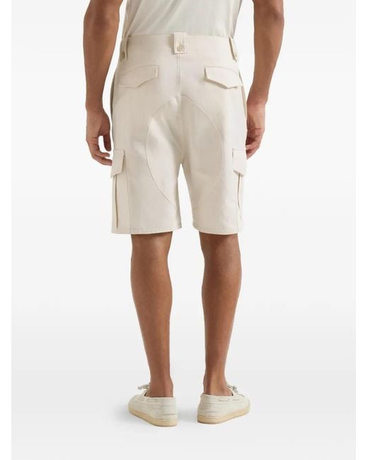 Brunello Cucinelli White Cotton Linen Bermuda Shorts for men