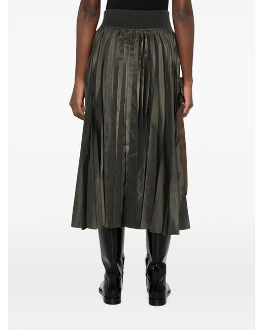 Sacai Gray Pleated Midi Utility Skirt