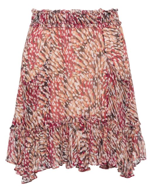 Minifalda Viera con estampado gráfico Isabel Marant de color Red