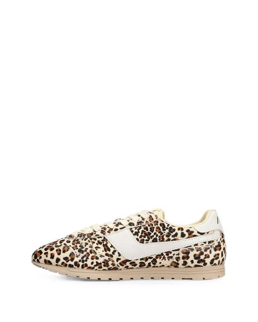 Autry White Windspin Low Leopard-Print Leather Sneakers