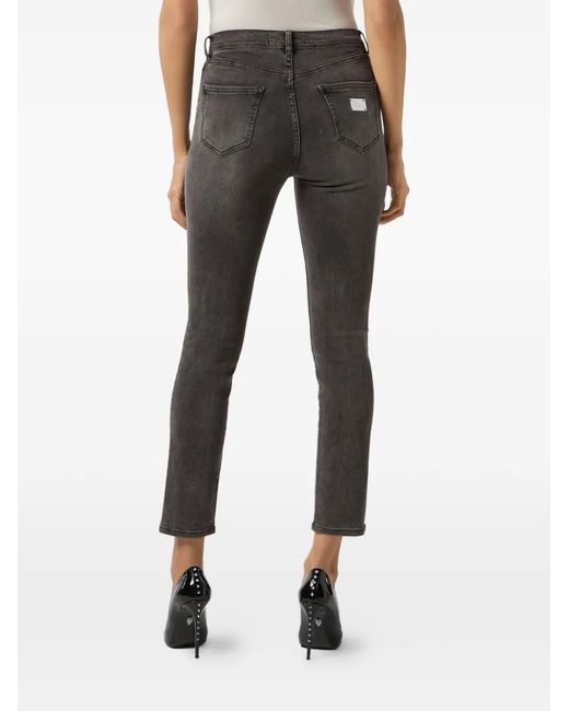 Philipp Plein Black Jean Déchiré À Poches
