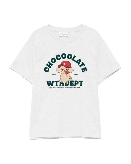 Chocoolate White Printed T-Shirt