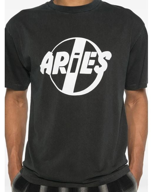 Aries Black Faded Punk Graphic T-Shirt for men