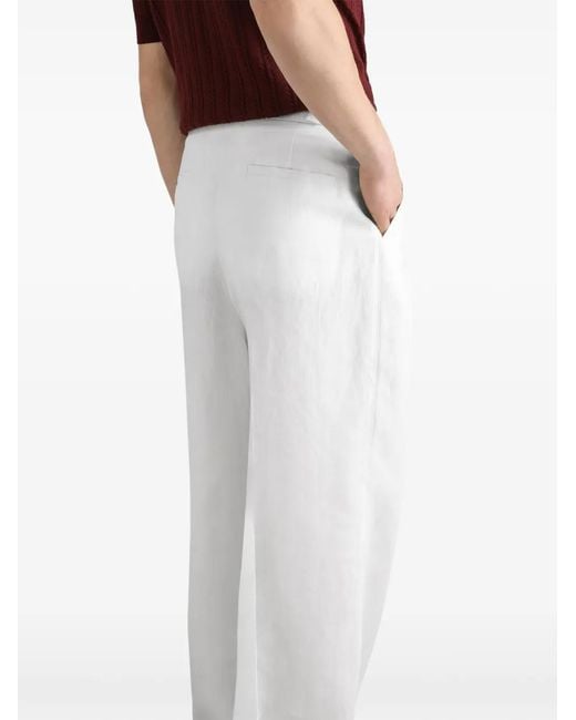 Dolce & Gabbana White Linen And Silk Canvas Trousers for men