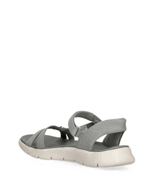 Skechers White Gowalk Touch-Strap Sandals