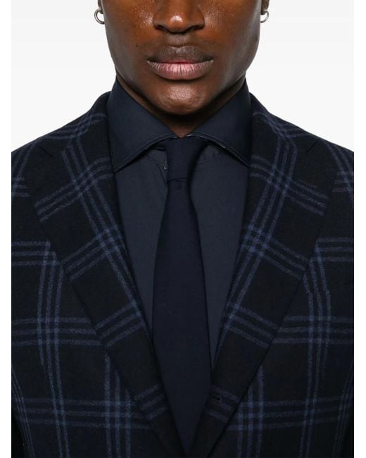 Eleventy Blue Checkered Blazer for men