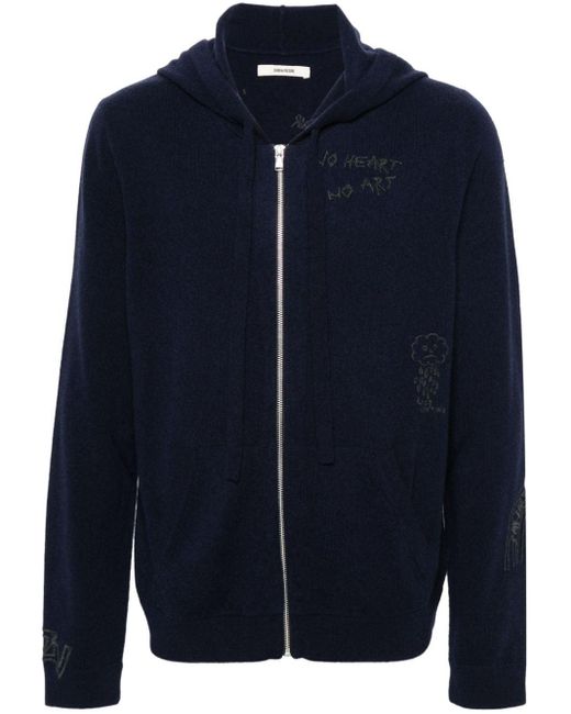 Zadig & Voltaire Blue Clash Hooded Cardigan for men