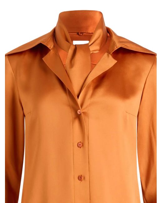 Patou Orange Neck-Tie Blouse