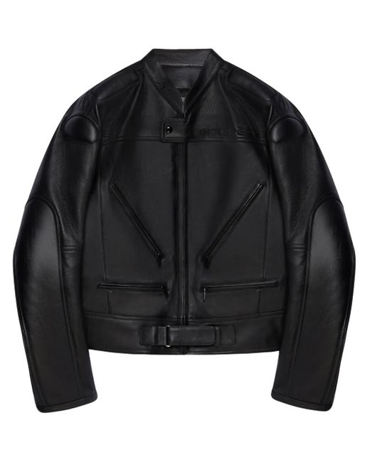 Courreges Black Racer Zipped Leather Jacket