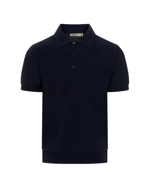 Canali Blue Short-Sleeve Polo Shirt for men