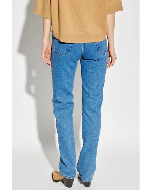 Etro Straight High Waist Jeans in het Blue