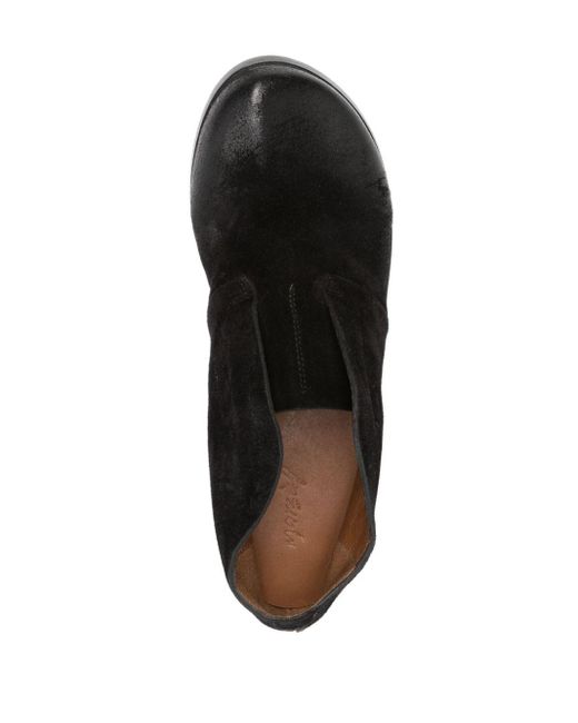 Marsèll Black Round-Toe Suede Loafers