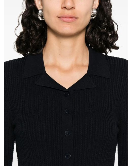 Sandro Black Cable-Knit Cardigan