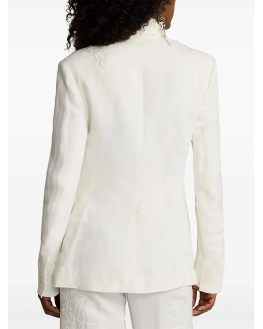 Ralph Lauren White Collen Blazer