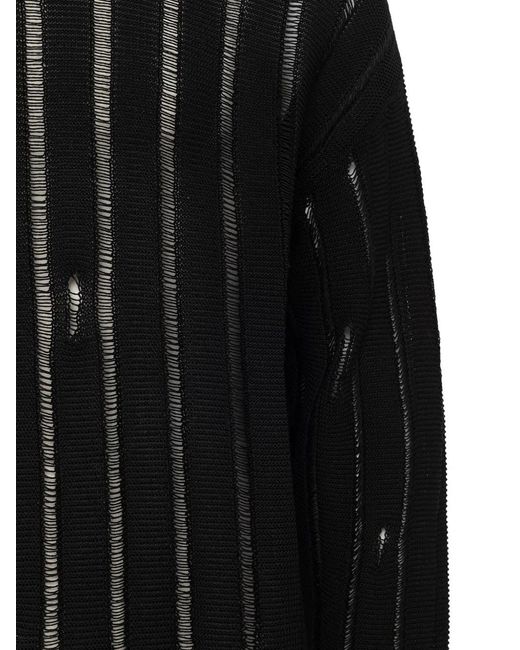 Pull Rayé Déchiré Laneus pour homme en coloris Black