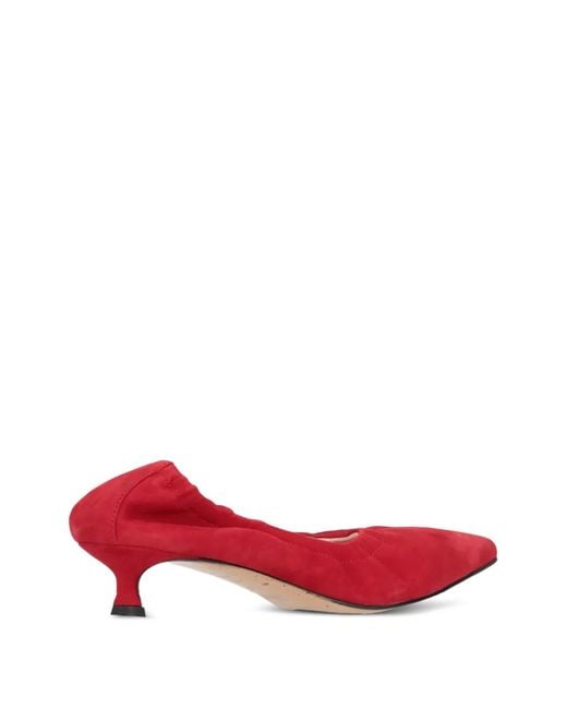 LA ROSE Red Elasticated Pointed-Toe Pumps