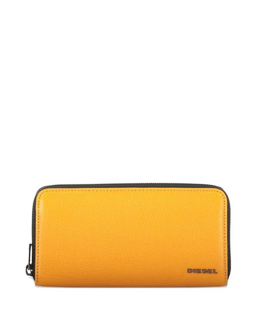 DIESEL Orange Zip Wallet for men