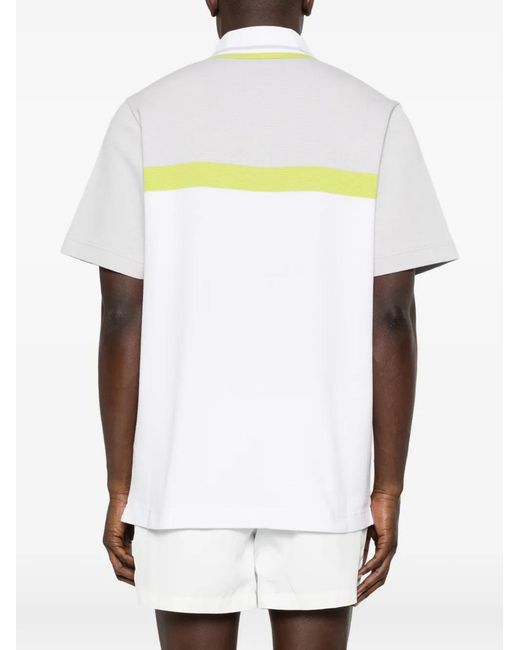 Casablanca White Colour Block Zip Polo Shirt for men