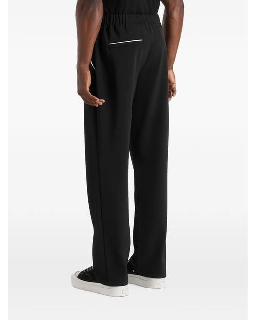 Manière De Voir Black Signature Piped Track Pants for men