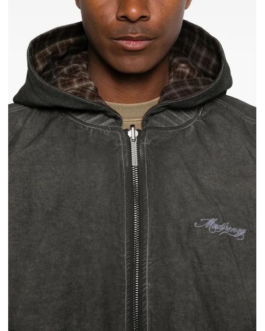MADFRENZY Gray Hooded Jacket for men