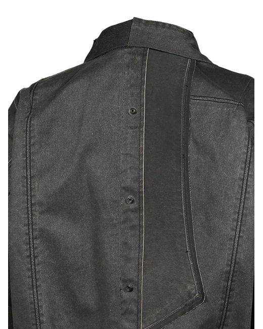 UNDER THE SIGN Black Dustborn Light Patchwork Waxed-Effect Bomber Jacket for men