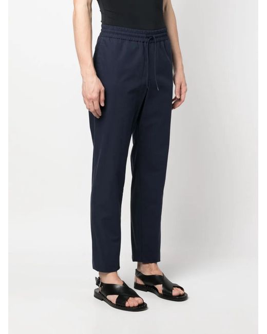 A.P.C. Blue Kaplan Drawstring-Waist Trousers for men