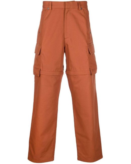 Jacquemus Cotton Zipoff Cargo Trousers in Orange for Men Lyst