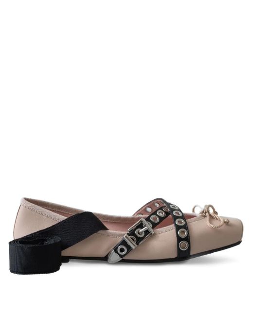 Pretty Ballerinas Brown Leather Ballerina Shoes