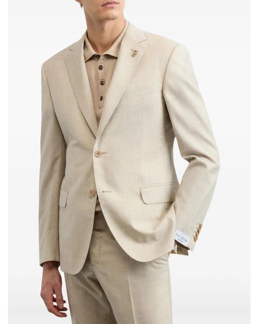Pal Zileri White Notched Patch Jacket for men
